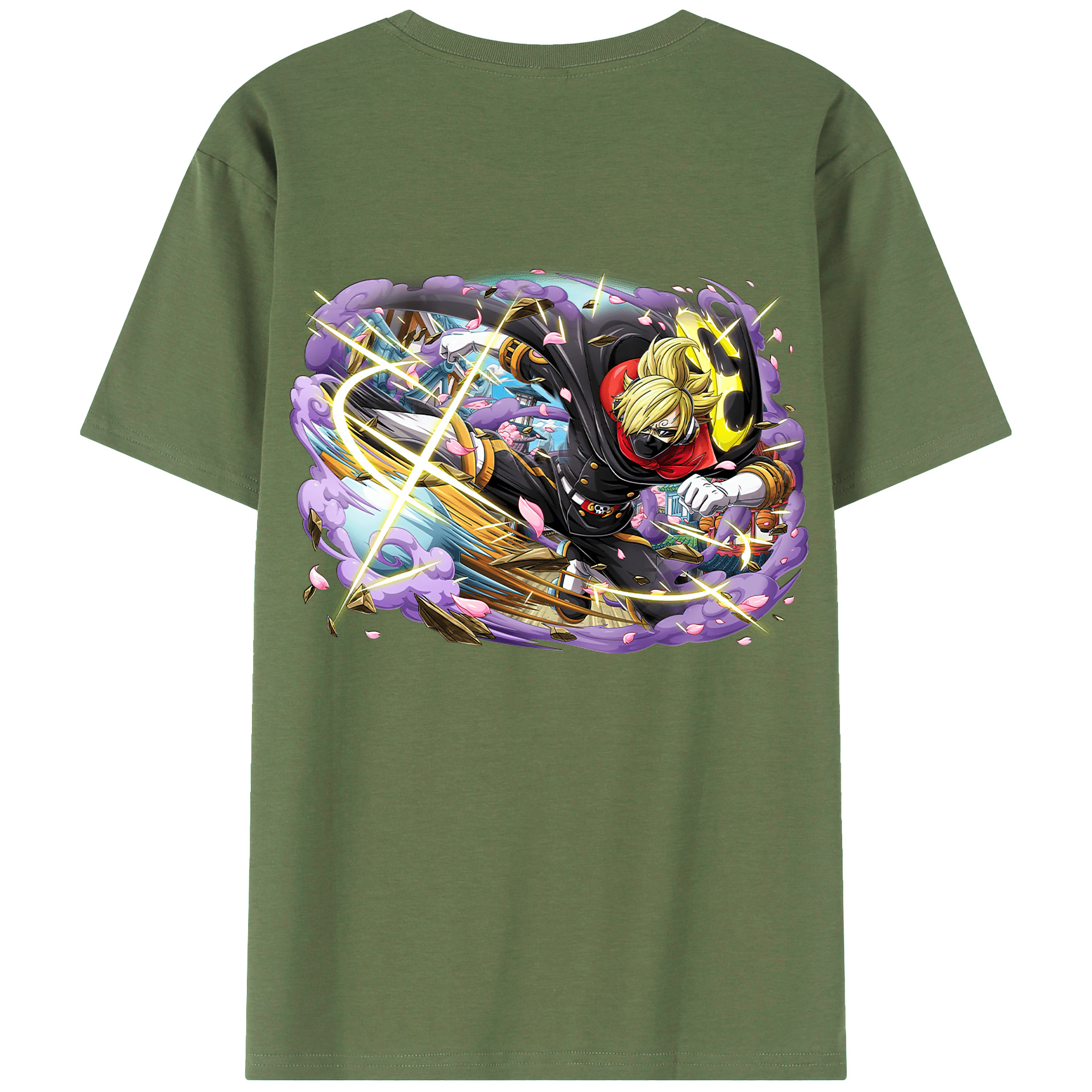 （画像用） ワンピース サンジ ONE PIECE Sanji 綿100％ メンズ半袖Tシャツ（バックプリント） 通気性